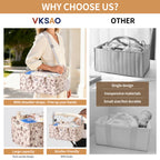 VKSAO Cute Cartoon Animal Prints Baby Diaper Caddy Organizer, Diaper Bag Storage Basket for Newborn Essentials Must Haves Baby Shower Gifts, Black White Large