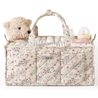 Baby Diaper Caddy with zipper pocket, Nursery Must Haves - Baby Shower Basket Gifts - Nursery Storage Bin and Car Organizer for Diapers and Baby Wipes Essentials, Multi-Functional